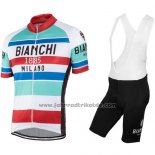 2016 Fahrradbekleidung Bianchi Rot und Wei Trikot Kurzarm und Tragerhose