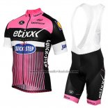 2016 Fahrradbekleidung Etixx Quick Step Rosa und Shwarz Trikot Kurzarm und Tragerhose