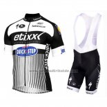 2016 Fahrradbekleidung Etixx Quick Step Wei und Shwarz Trikot Kurzarm und Tragerhose