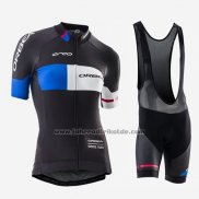 2016 Fahrradbekleidung Frau Orbea Blau und Shwarz Trikot Kurzarm und Tragerhose