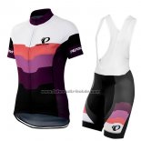 2016 Fahrradbekleidung Frau Pearl Izumi Shwarz und Volett Trikot Kurzarm und Tragerhose