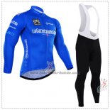 2016 Fahrradbekleidung Giro d'Italia Blau und Wei Trikot Langarm und Tragerhose