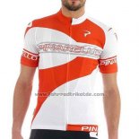 2016 Fahrradbekleidung Pinarello Wei und Orange Trikot Kurzarm und Tragerhose