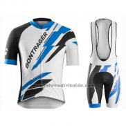 2016 Fahrradbekleidung Trek Bontrager Blau und Wei Trikot Kurzarm und Tragerhose