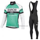 2017 Fahrradbekleidung Bianchi Milano Ml Grun Trikot Langarm und Tragerhose