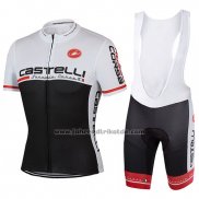 2017 Fahrradbekleidung Castelli Shwarz und Wei Trikot Kurzarm und Tragerhose