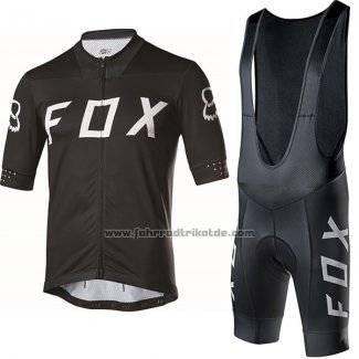 2017 Fahrradbekleidung Fox Ascent Comp Shwarz Trikot Kurzarm und Tragerhose