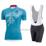 2017 Fahrradbekleidung Frau Gore Element Digi Cereste Trikot Kurzarm und Tragerhose