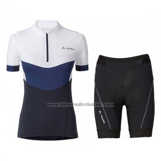 2017 Fahrradbekleidung Frau Vaude Wei und Blau Trikot Kurzarm und Tragerhose