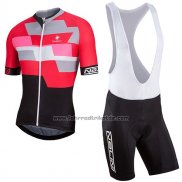 2017 Fahrradbekleidung Nalini Cervino Rot und Shwarz Trikot Kurzarm und Tragerhose