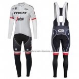 2017 Fahrradbekleidung Trek Segafredo Wei Trikot Langarm und Tragerhose