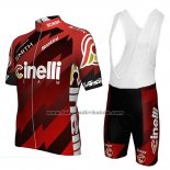 2018 Fahrradbekleidung Cinelli Chrome Dunkel und Rot Trikot Kurzarm und Tragerhose