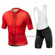 2018 Fahrradbekleidung Mavic Rot Trikot Kurzarm und Tragerhose