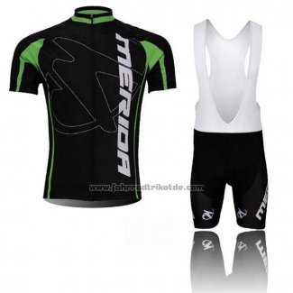 2018 Fahrradbekleidung Merida Shwarz Trikot Kurzarm und Tragerhose