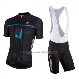 2018 Fahrradbekleidung Nalini Shwarz und Blau Trikot Kurzarm und Tragerhose