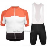 2018 Fahrradbekleidung POC Orange und Wei Trikot Kurzarm und Tragerhose