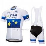 2018 Fahrradbekleidung Vital Concept Wei Blau Trikot Kurzarm und Tragerhose