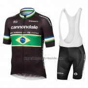 2019 Fahrradbekleidung Cannondale Shimano Champion Brazil Trikot Kurzarm und Tragerhose