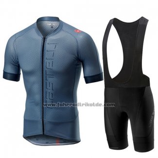 2019 Fahrradbekleidung Castelli Climber's 2.0 Grau Blau Trikot Kurzarm und Tragerhose