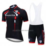 2019 Fahrradbekleidung Kuota Shwarz Rot Trikot Kurzarm und Tragerhose