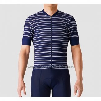 2019 Fahrradbekleidung La Passione Stripe Blau Trikot Kurzarm und Tragerhose