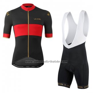 2019 Fahrradbekleidung Lecol Shwarz Rot Trikot Kurzarm und Tragerhose