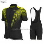 2019 Fahrradbekleidung Rapha Shwarz Gelb Trikot Kurzarm und Tragerhose