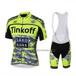 2019 Fahrradbekleidung Tinkoff Saxo Bank Gelb Grun Shwarz Trikot Kurzarm und Tragerhose