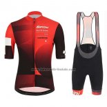 2019 Fahrradbekleidung Tour de Suisse Rot Shwarz Trikot Kurzarm und Tragerhose