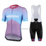 2020 Fahrradbekleidung Le Col Azurblau Rosa Trikot Kurzarm und Tragerhose