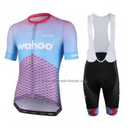 2020 Fahrradbekleidung Le Col Azurblau Rosa Trikot Kurzarm und Tragerhose