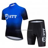 2020 Fahrradbekleidung NTT Pro Cycling Shwarz Blau Trikot Kurzarm und Tragerhose