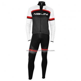 2020 Fahrradbekleidung Nalini Shwarz Wei Rot Trikot Langarm und Tragerhose(1)