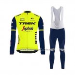 2020 Fahrradbekleidung Trek Segafredo Grun Shwarz Trikot Langarm und Tragerhose