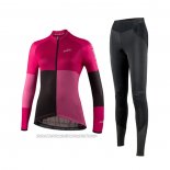 2021 Fahrradbekleidung Frau Nalini Rosa Volett Trikot Langarm und Tragerhose