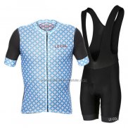 2021 Fahrradbekleidung Le Col Hellblau Trikot Kurzarm und Tragerhose