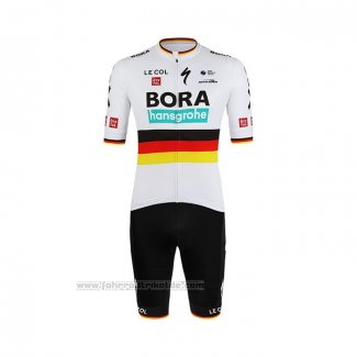 2022 Fahrradbekleidung Bora-Hansgrone Wei Trikot Kurzarm und Tragerhose