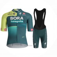 2024 Fahrradbekleidung Bora-Hansgrone Grun Negro Trikot Kurzarm Und Tragerhose