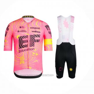 2024 Fahrradbekleidung EF Education Rosa Trikot Kurzarm Und Tragerhose