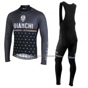 Fahrradbekleidung Bianchi Milano Nalles Shwarz Trikot Langarm und Tragerhose