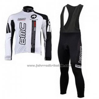 2010 Fahrradbekleidung BMC Wei Trikot Langarm und Tragerhose