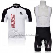 2011 Fahrradbekleidung BMC Wei Trikot Kurzarm und Tragerhose