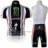 2011 Fahrradbekleidung Specialized Wei und Shwarz Trikot Kurzarm und Tragerhose