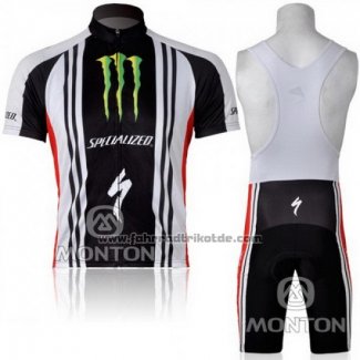 2011 Fahrradbekleidung Specialized Wei und Shwarz Trikot Kurzarm und Tragerhose