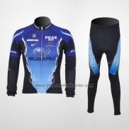 2011 Fahrradbekleidung Subaru Azurblau und Shwarz Trikot Langarm und Tragerhose