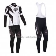 2013 Fahrradbekleidung Fox Wei und Shwarz Trikot Langarm und Tragerhose