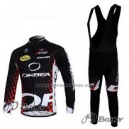 2013 Fahrradbekleidung Orbea Shwarz und Rot Trikot Langarm und Tragerhose