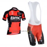 2014 Fahrradbekleidung BMC Rot und Shwarz Trikot Kurzarm und Tragerhose