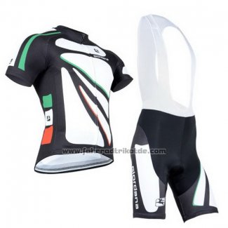 2014 Fahrradbekleidung Giordana Shwarz und Wei Trikot Kurzarm und Tragerhose