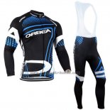 2014 Fahrradbekleidung Orbea Shwarz und Blau Trikot Langarm und Tragerhose